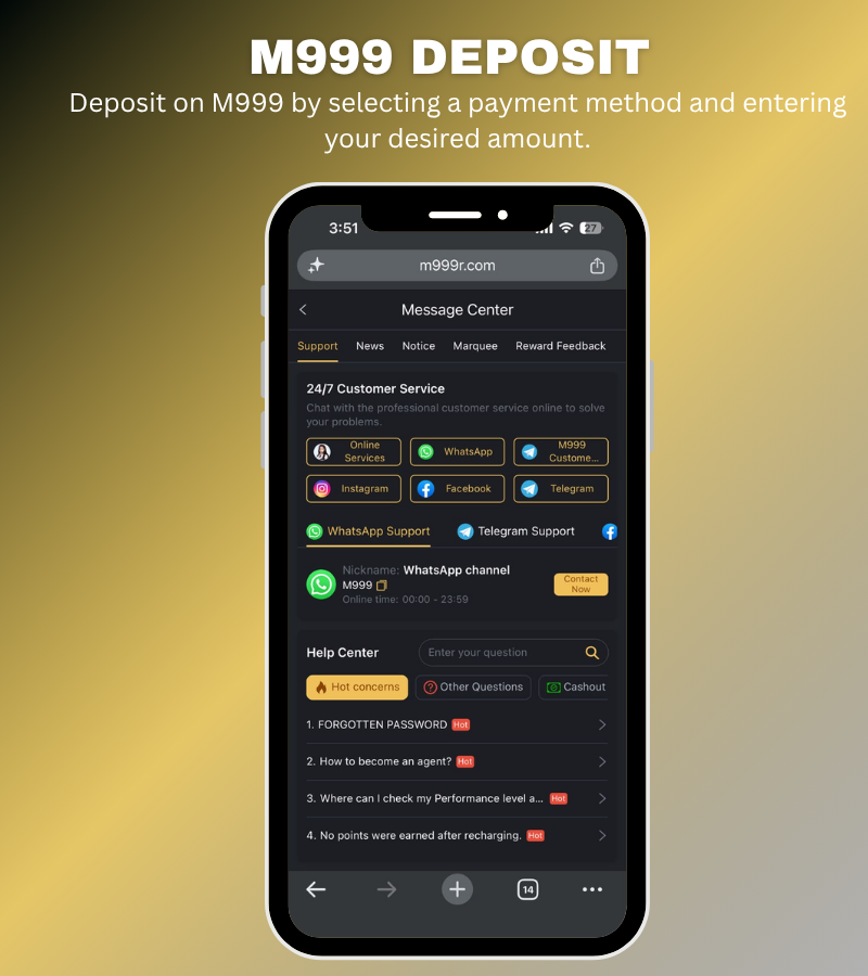 m999 deposit